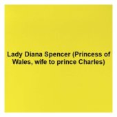 Lady Diana Spencer (Princess of Wales, wife to prince Charles)