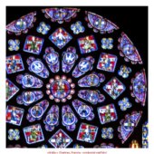 vitráže v Chartres, Francie - románské malířství